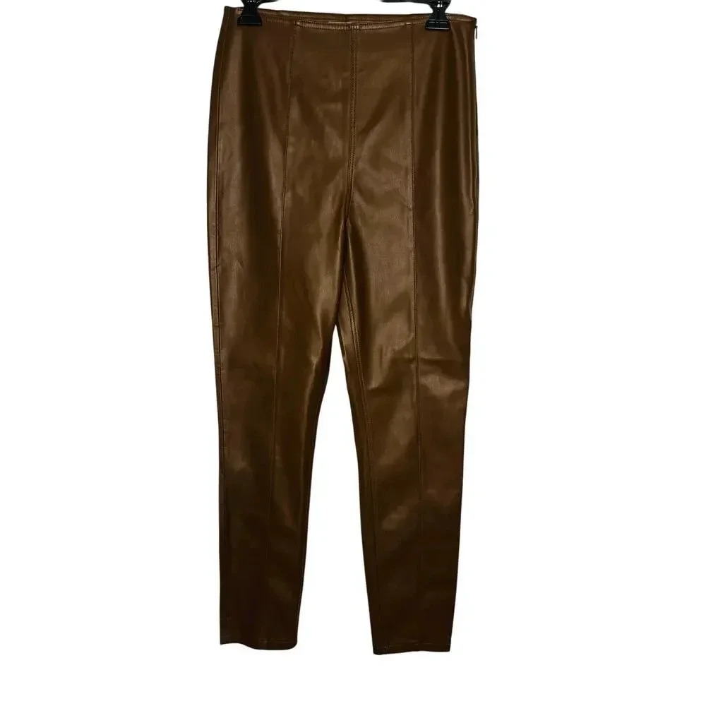 We The Free Spitfire Skinny Faux Leather HighWaist Pants size 29 Brown - Picture 2 of 9